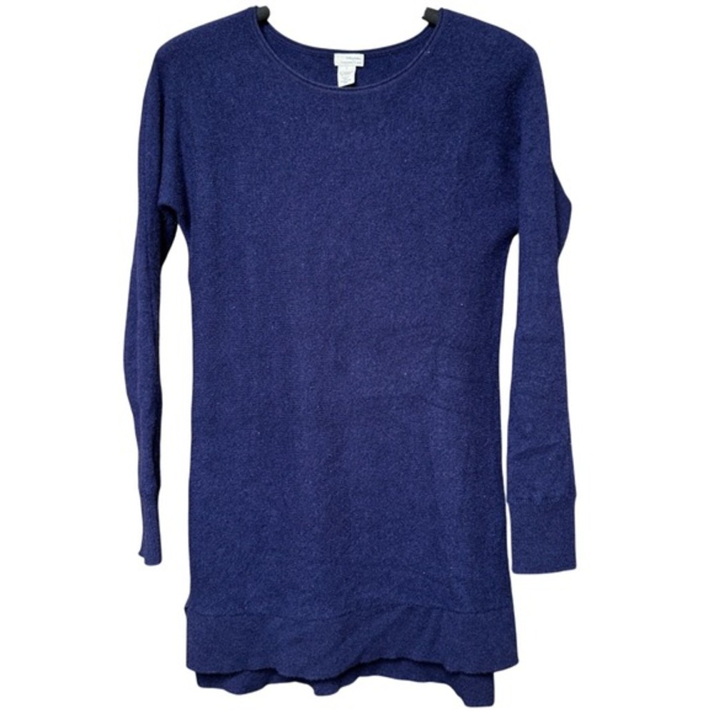 Halogen Wool Cashmere Blend Knit Sweater Dress Long Sleeve Blue Womens S‎ Casual